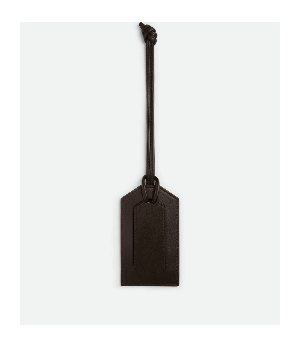 Bottega Veneta Intrecciato Tag Holder On Strap In Fudge