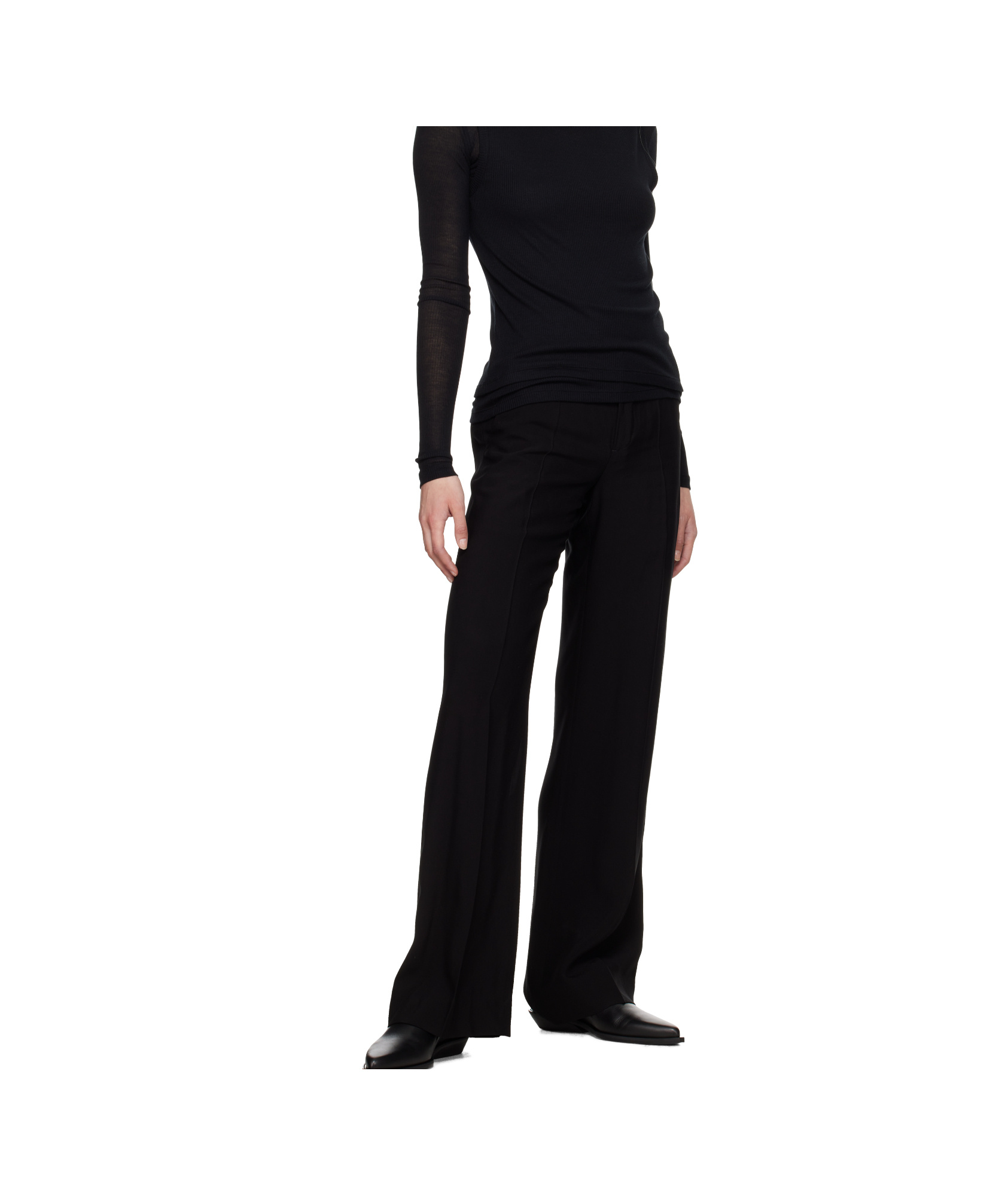 Ann Demeulemeester Maaike High-waisted Flared Trousers In Black