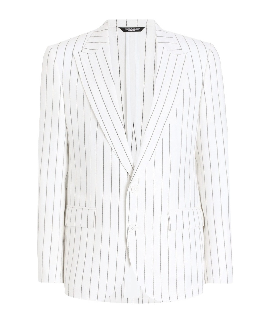Dolce & Gabbana Pinstriped Blazer In White