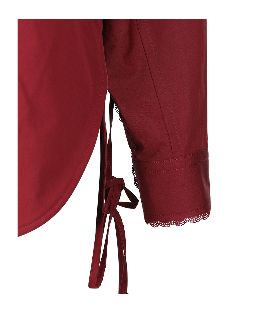 Gucci Womens Rosso Ancora Embroidered Drawstring-sleeves Cotton-poplin Shirt In Red