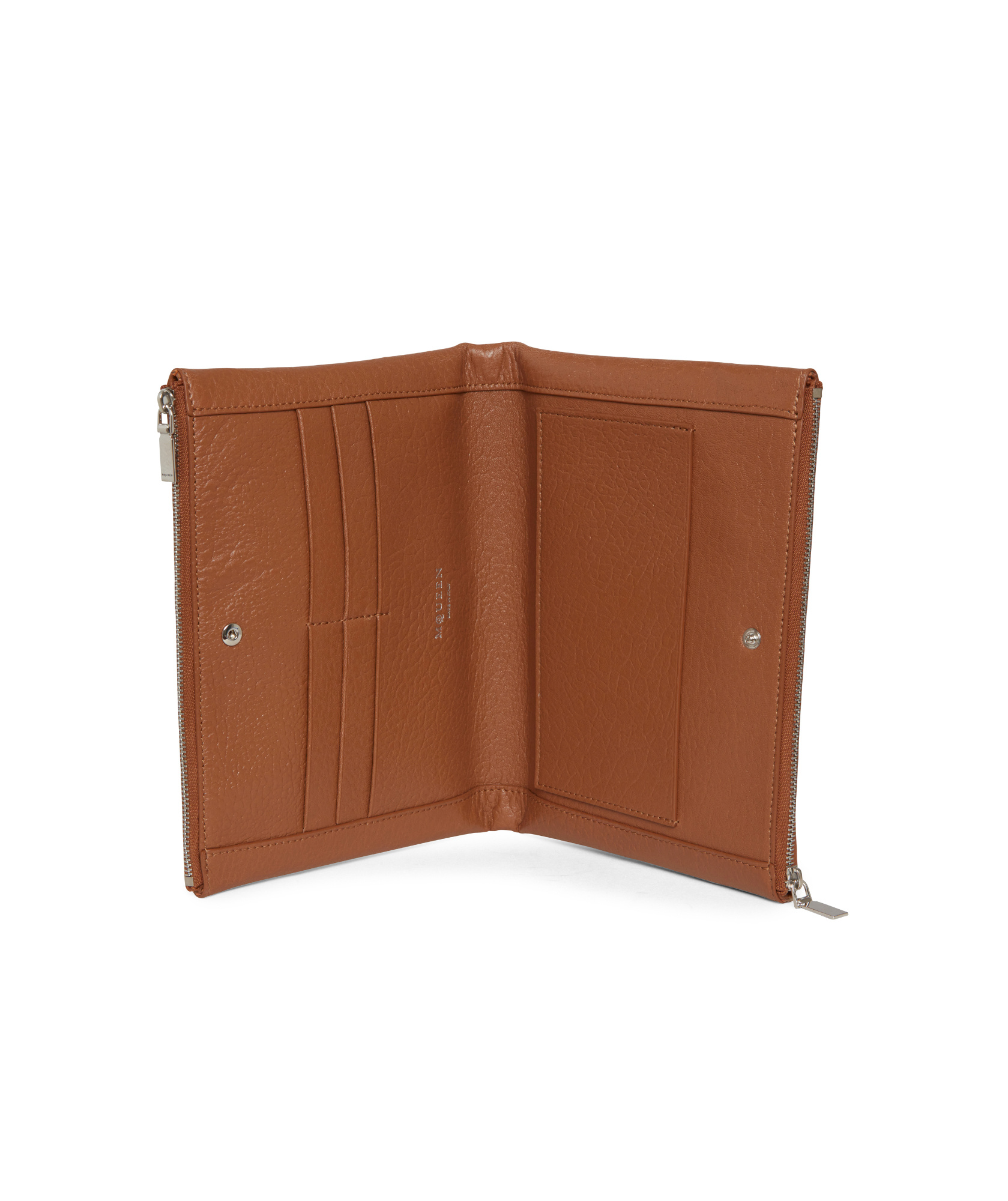 Alexander Mcqueen Zipper Wallet In Brown