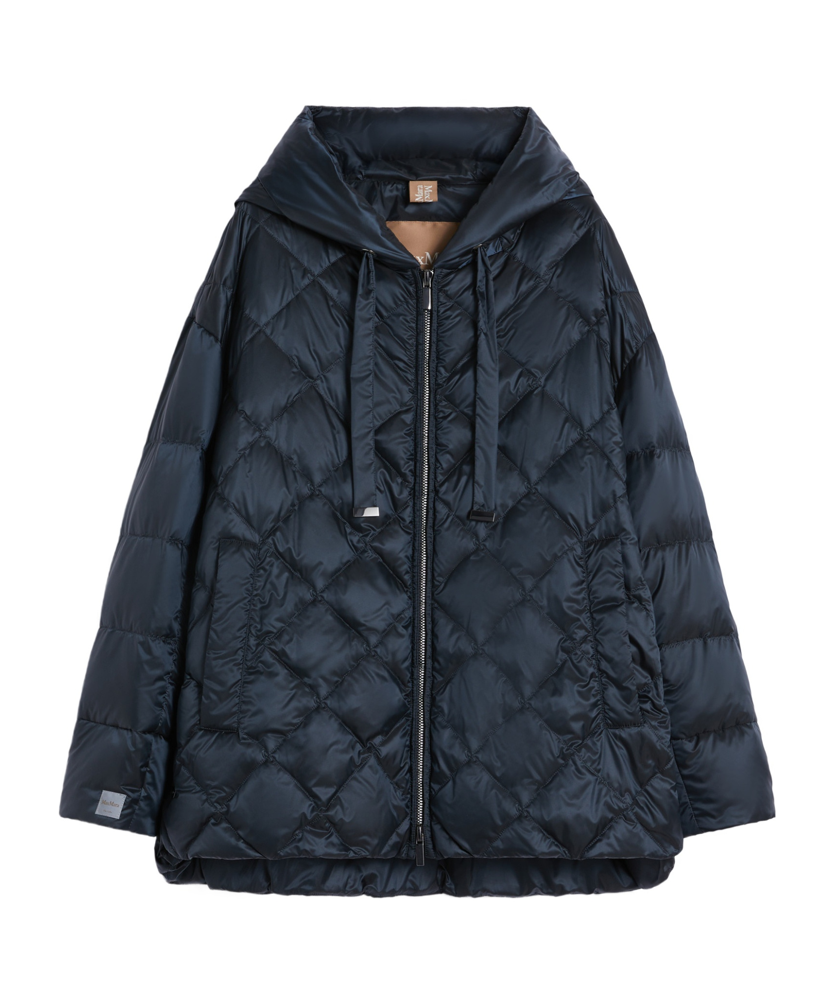 Max Mara Padded Jacket In Water-repellent Iridescent Fabric In Blue