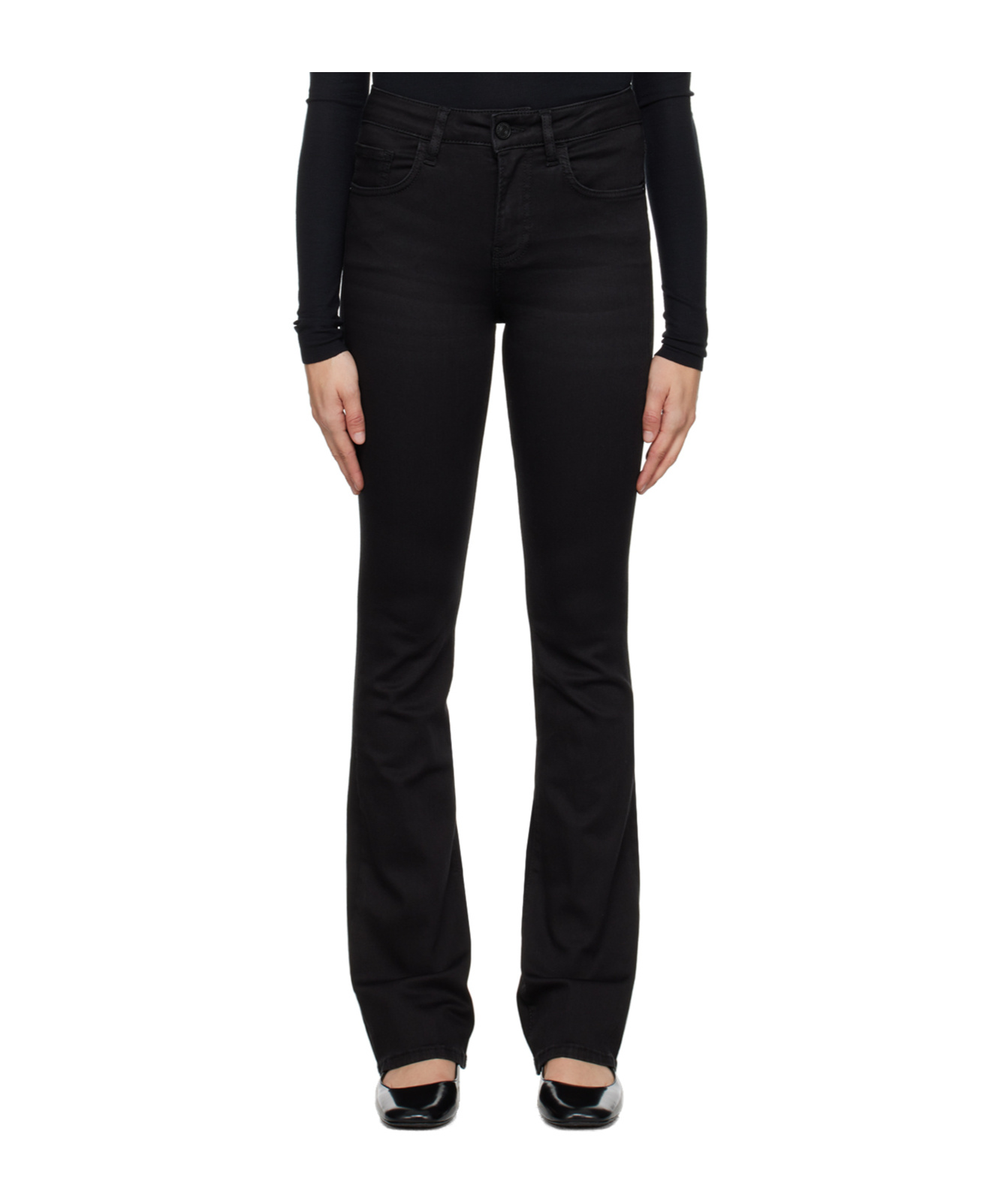 Shop Frame Le Mini Boot Slim-fit Jeans In Black