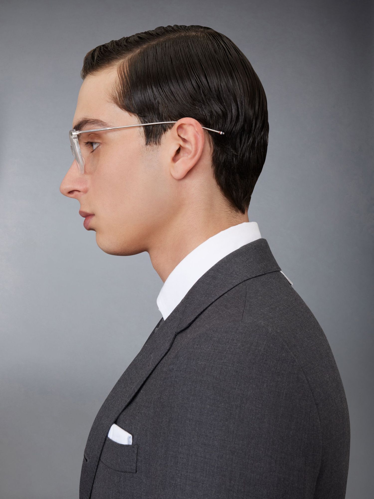 Thom Browne Square-frame Glasses In Gray