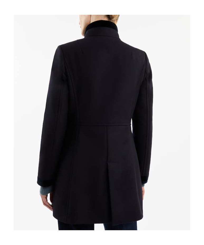 Fay Romantic Coat In Black In Soft Wool Blend Fabric In Black