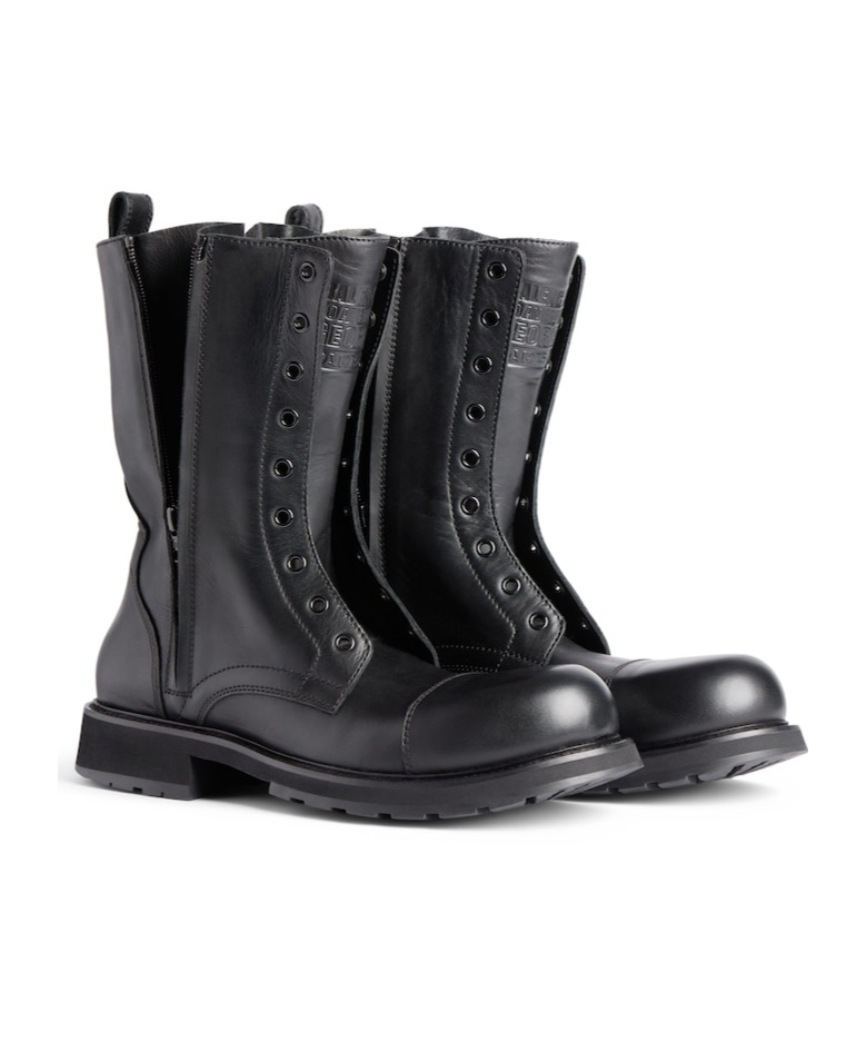 Balenciaga Lace-up Truck Boots Rubber Sole In Black