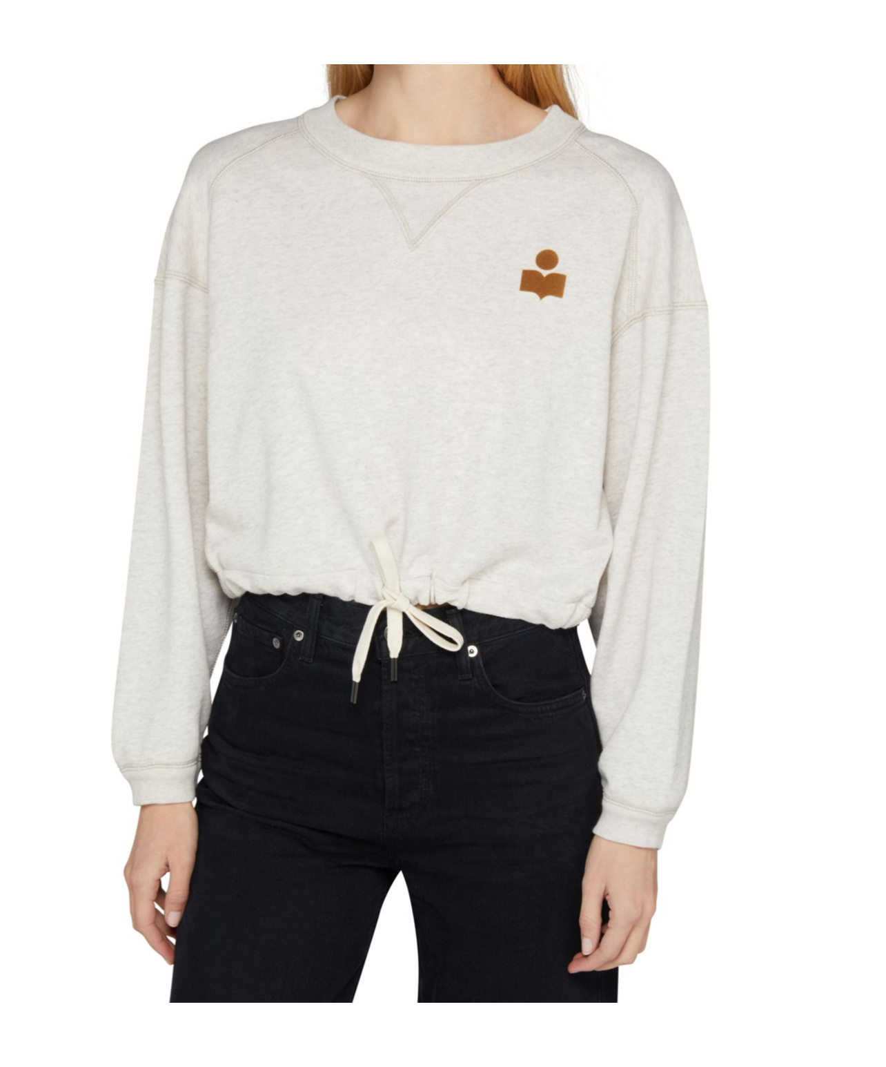 Isabel Marant Étoile Margo Cropped Hoodie In Natural Color/camel Color