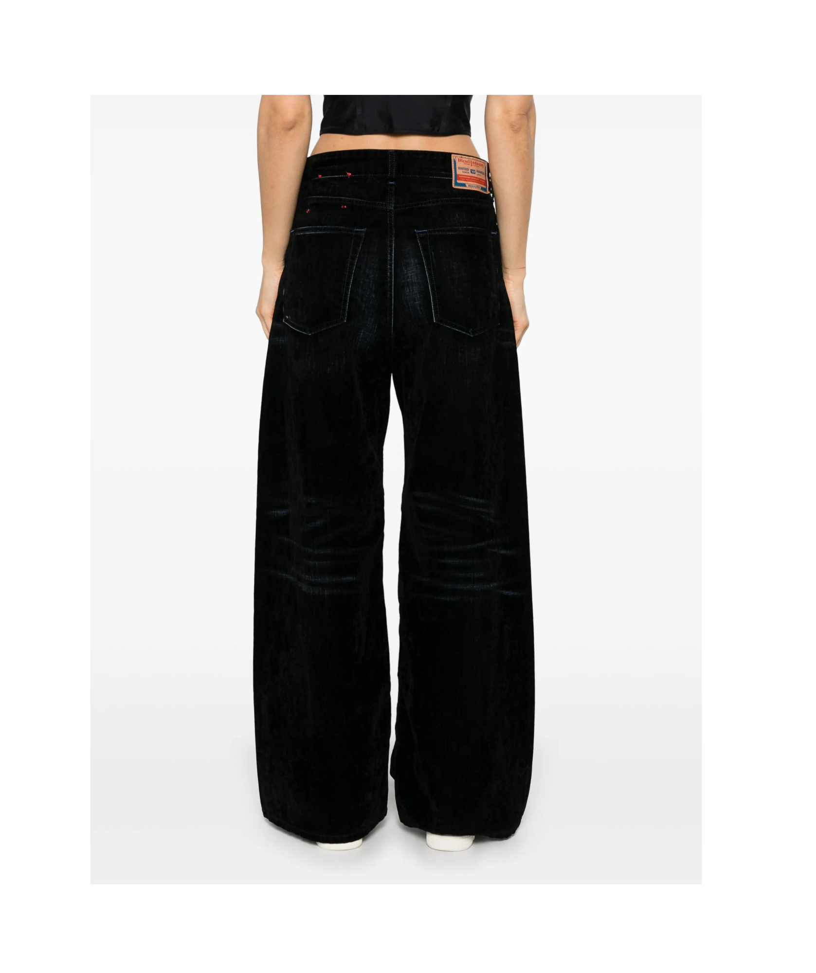 Diesel 1996 D-sire Low-rise Wide-leg Jeans In Black