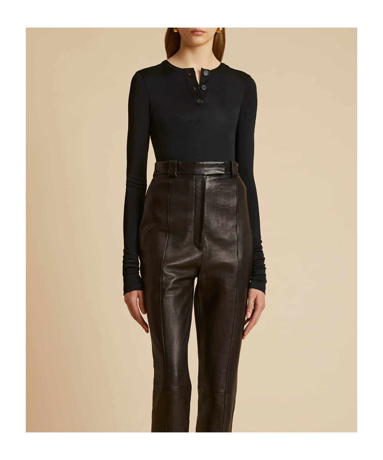 Khaite Janelle Cotton Blend Bodysuit In Black