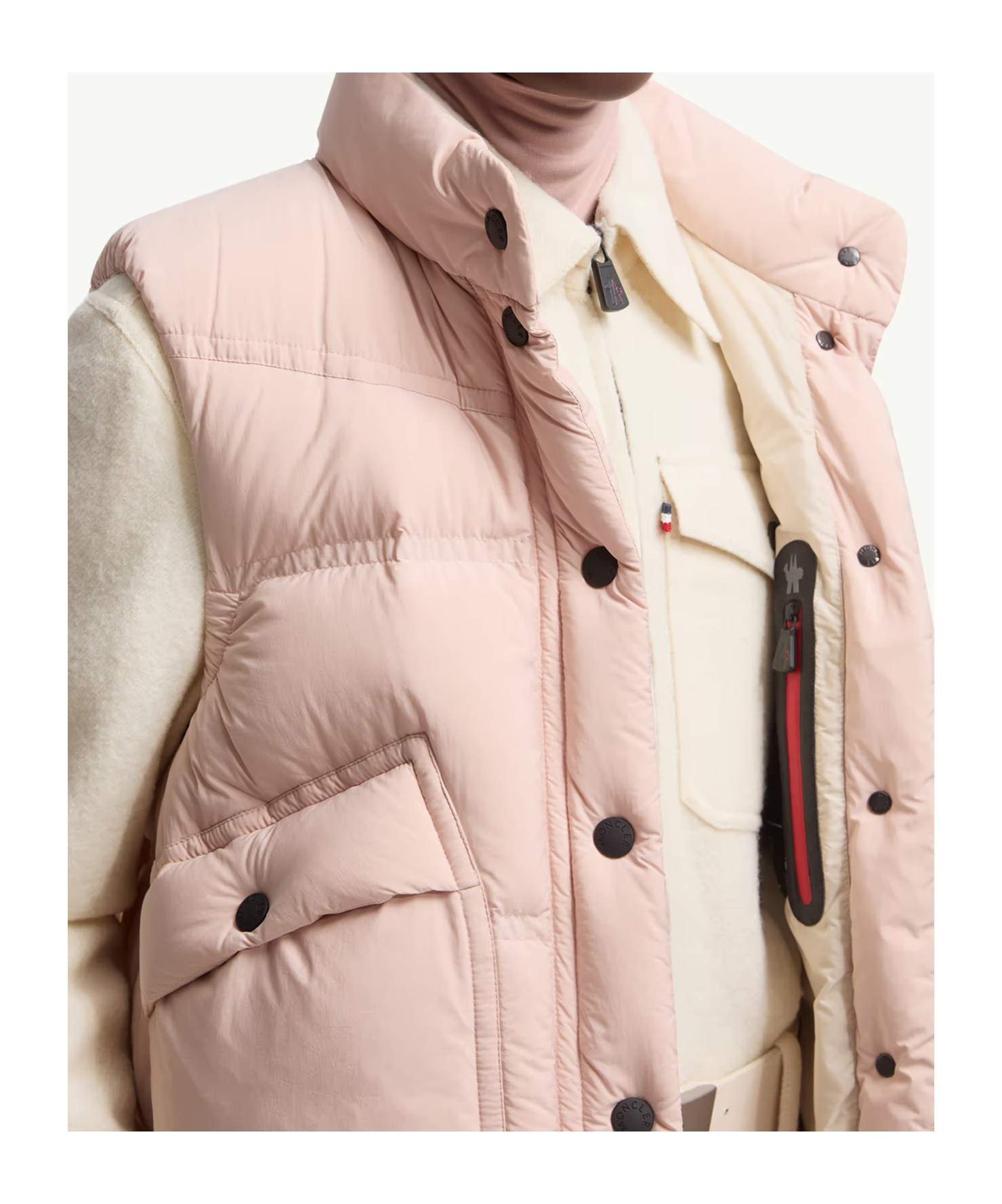 Moncler Baise Down Vest In Pink