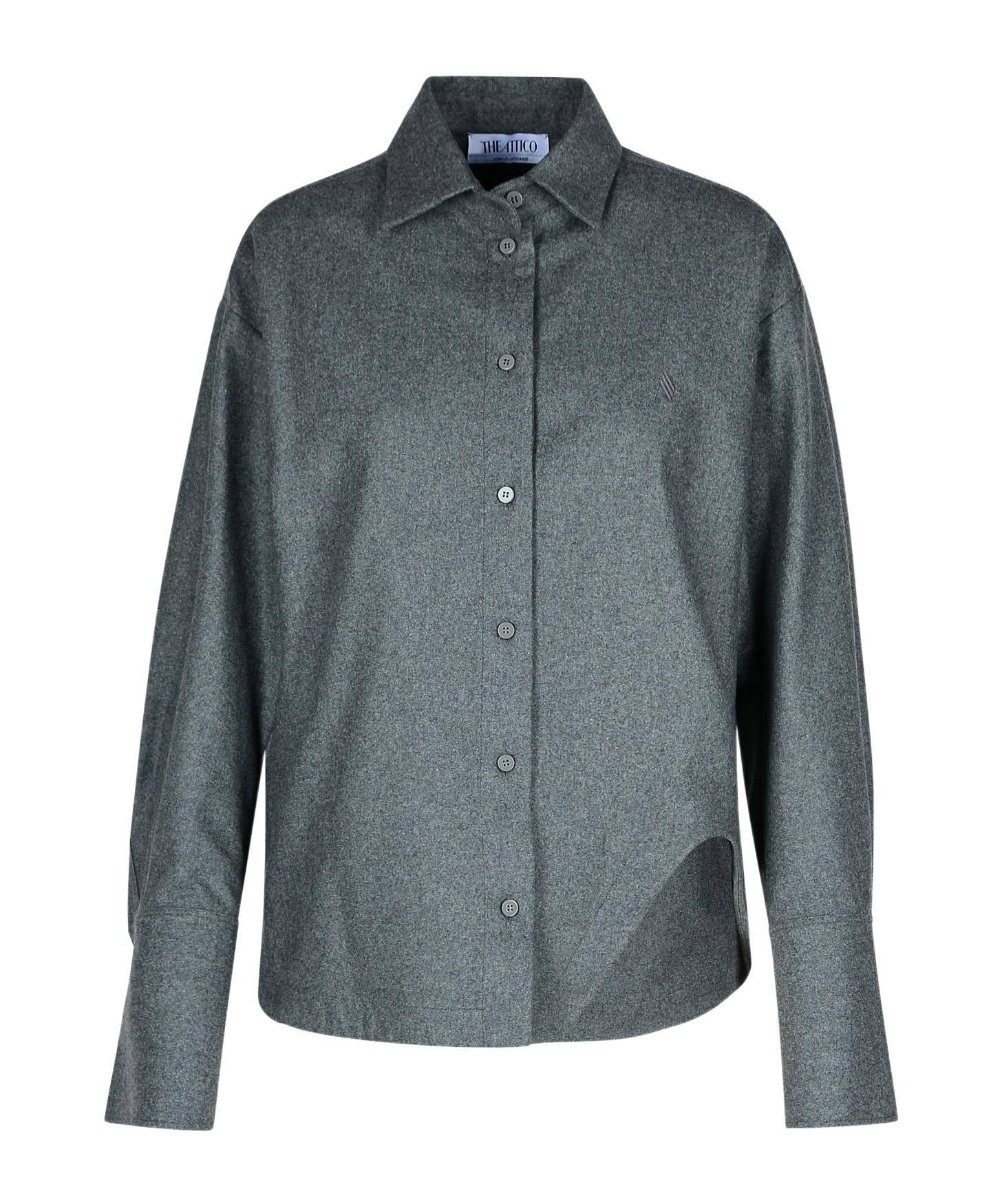 Attico Eliza Grey Wool Blend Shirt In Gray