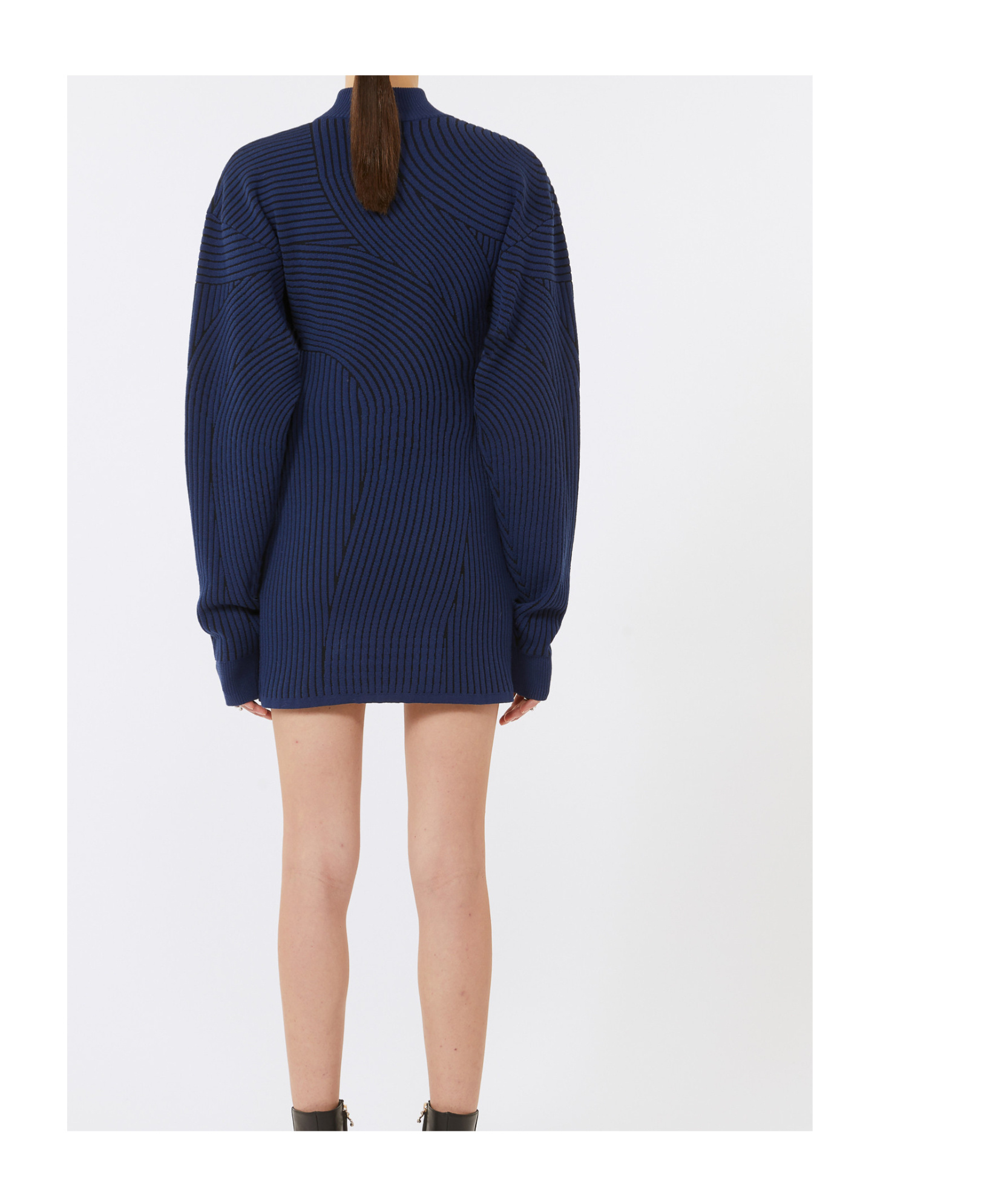 Sportmax 3d Jacquard Knit Dress In Blue