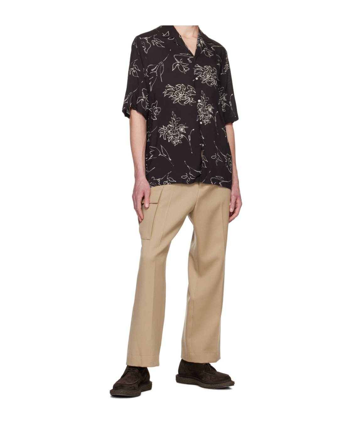 Officine Generale Printed Pattern Shirt In Black