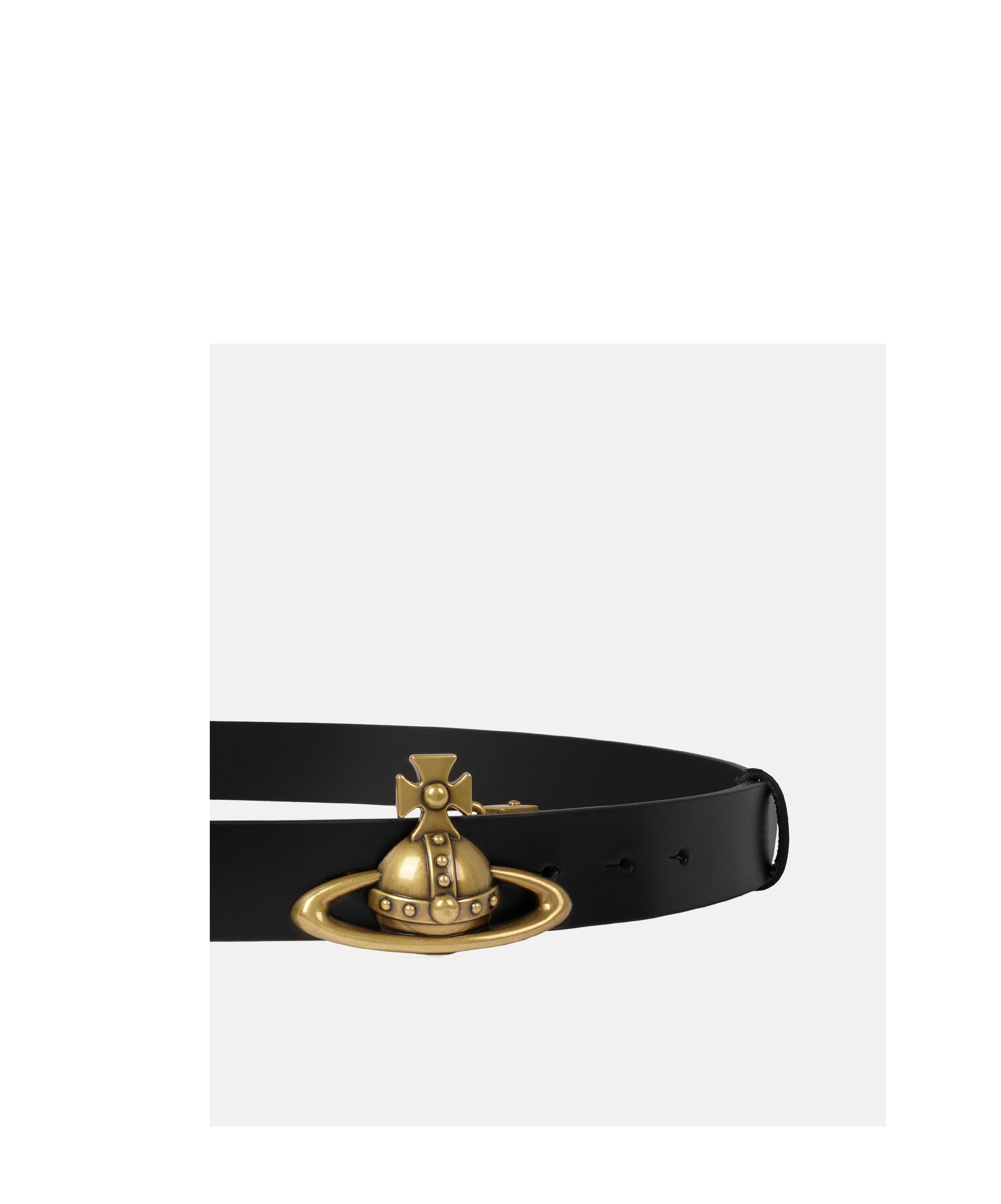 Vivienne Westwood Adjustable Length Gold-tone Buckle Smooth Finish Belts In Black
