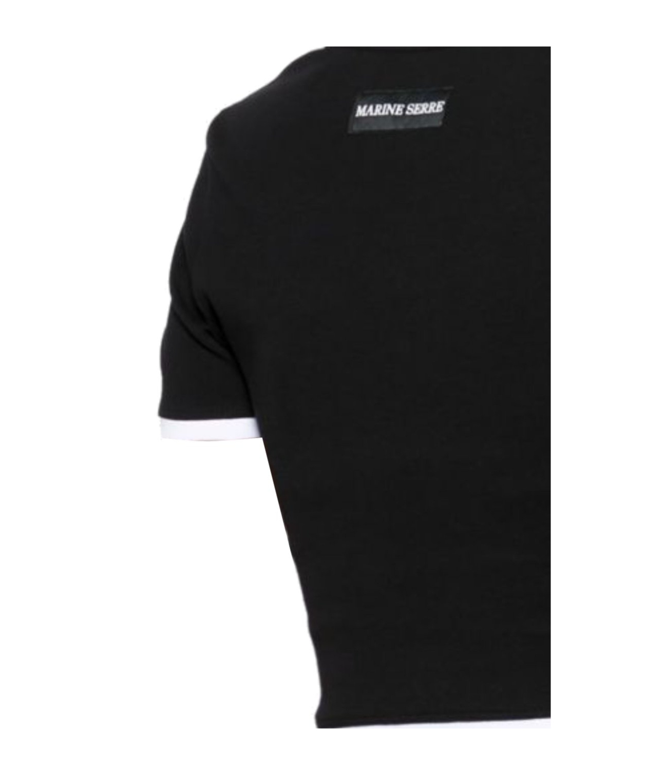 Marine Serre Ribbed Jersey Cropped Top Featuring Moon Logo In Black