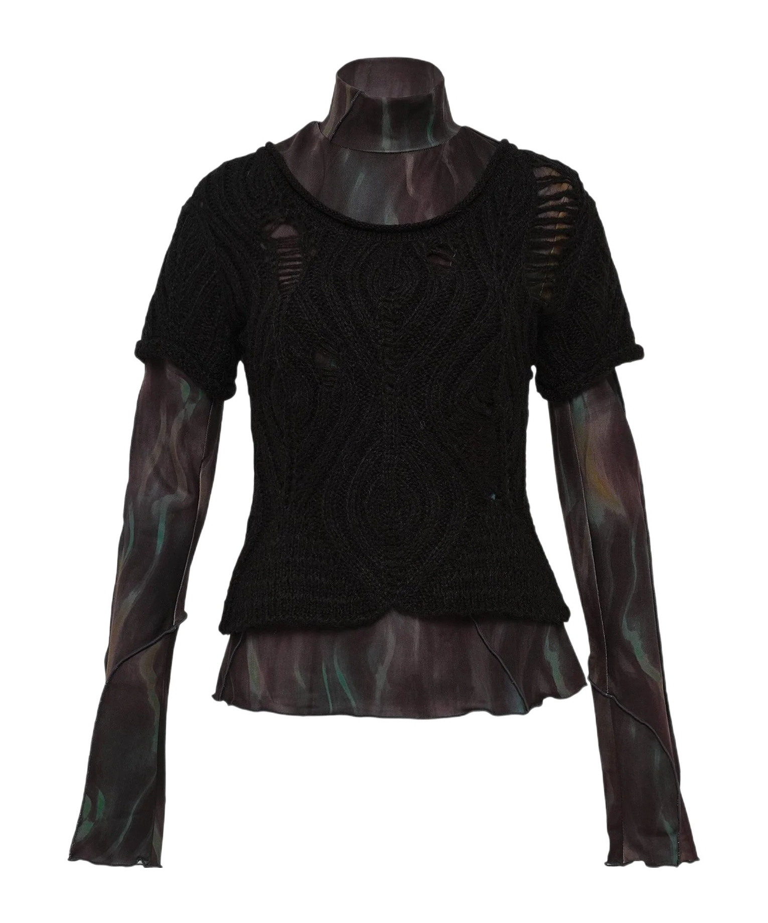 Andersson Bell Cap Sleeve Sweater Layered Tee In Black