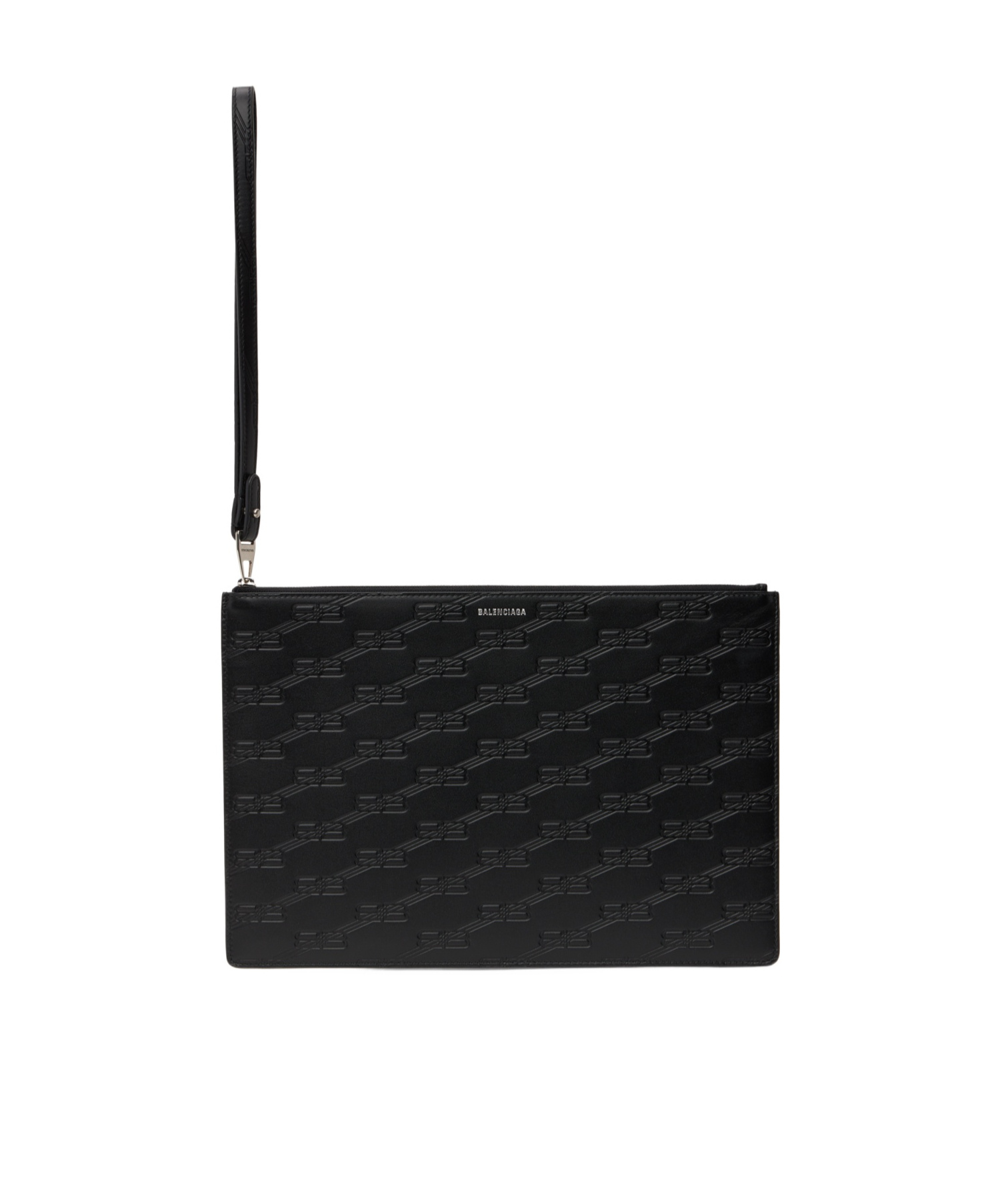 Balenciaga Monogram-embossed Clutch Bag In Black