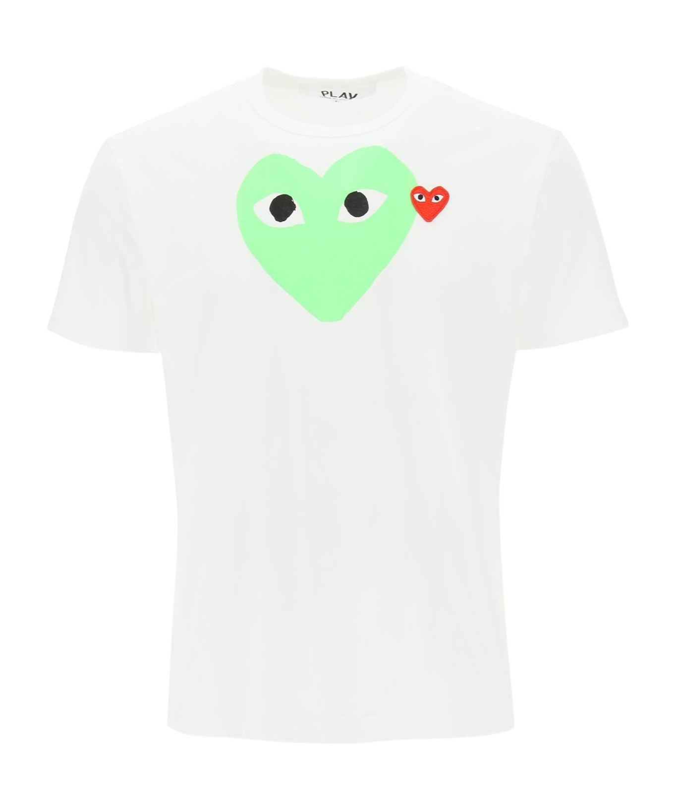 Comme Des Garçons Play Pattern Printed Short-sleeved T-shirt In White