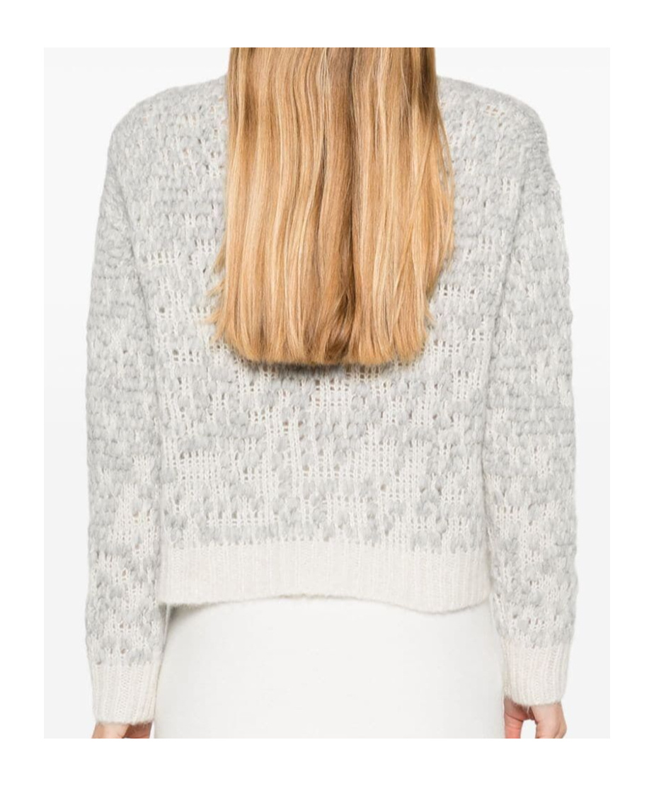 Peserico Patterned-jacquard Lurex-detail Sweater In White