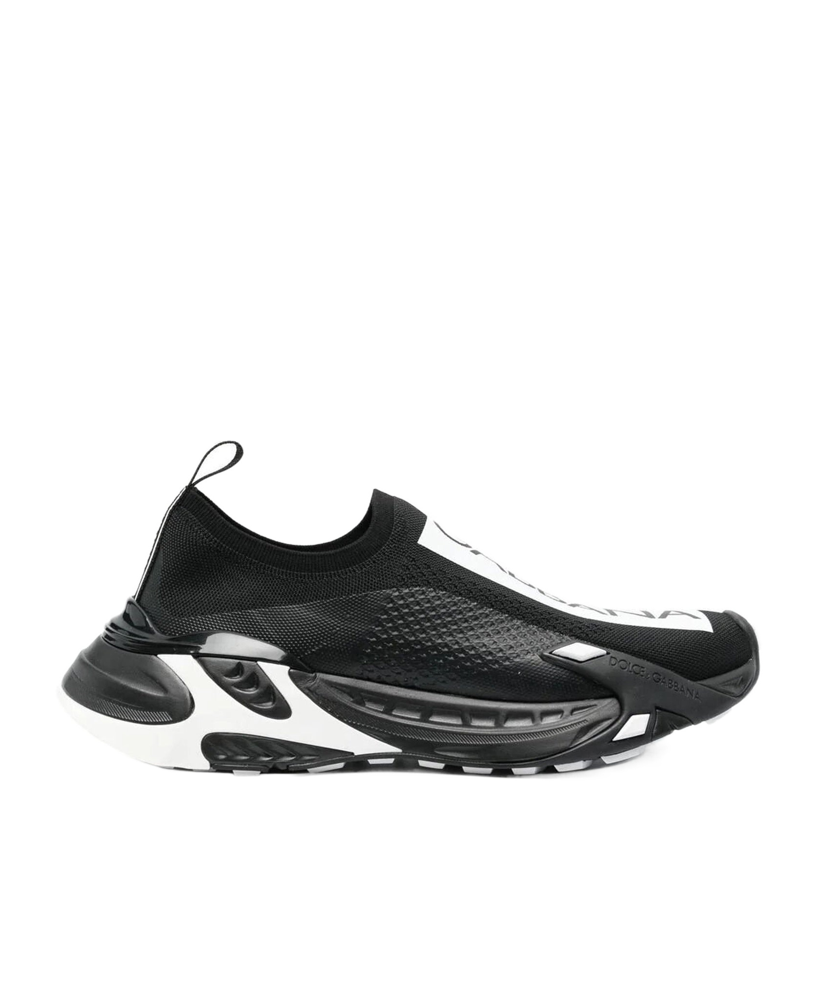 Dolce & Gabbana Round Toe Logo Low-cut Casual Shoes In Black