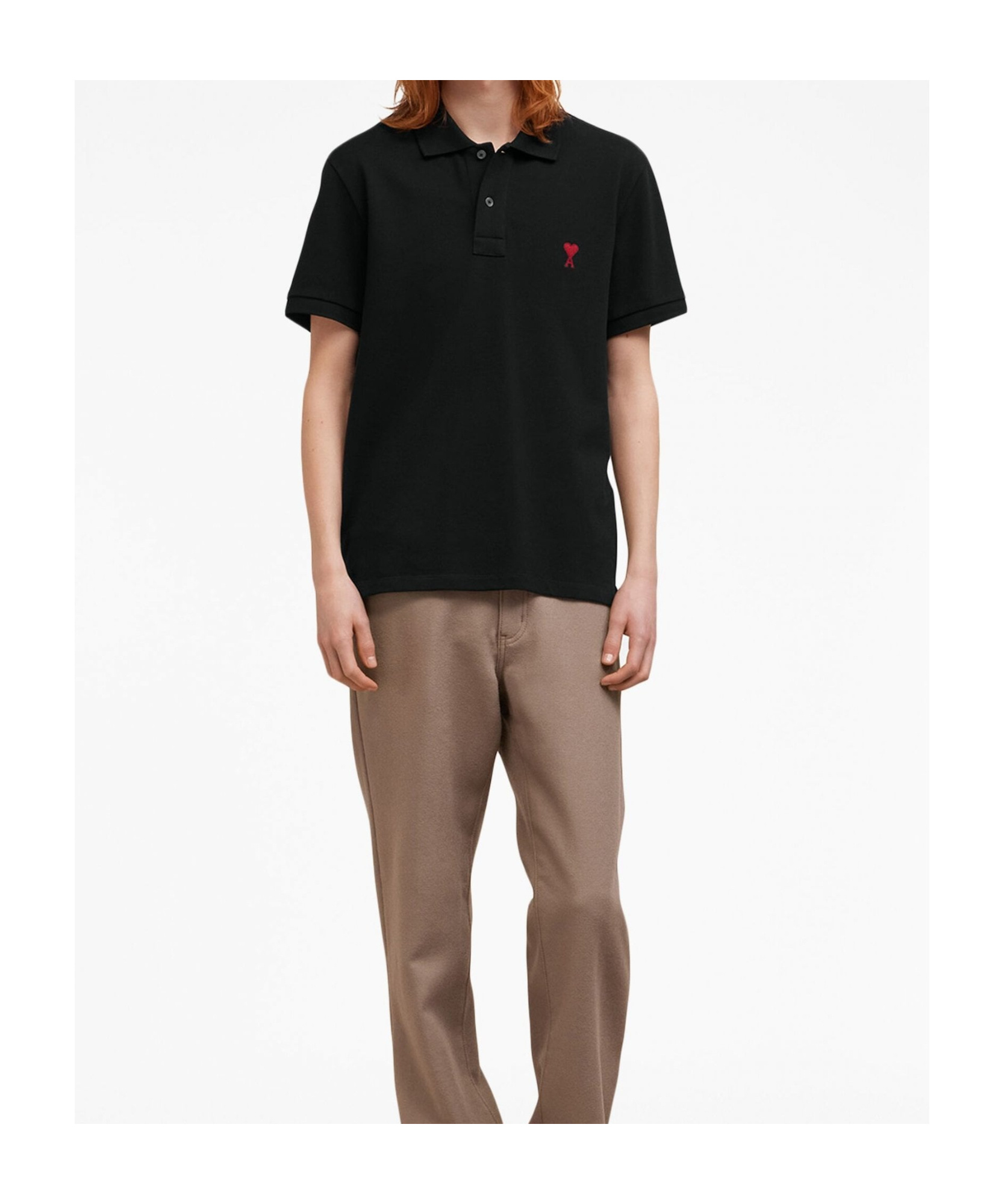 Ami Alexandre Mattiussi Ami Paris Men Black T-shirt With Ami De Coeur Embroidery On The Front In Cotton Man