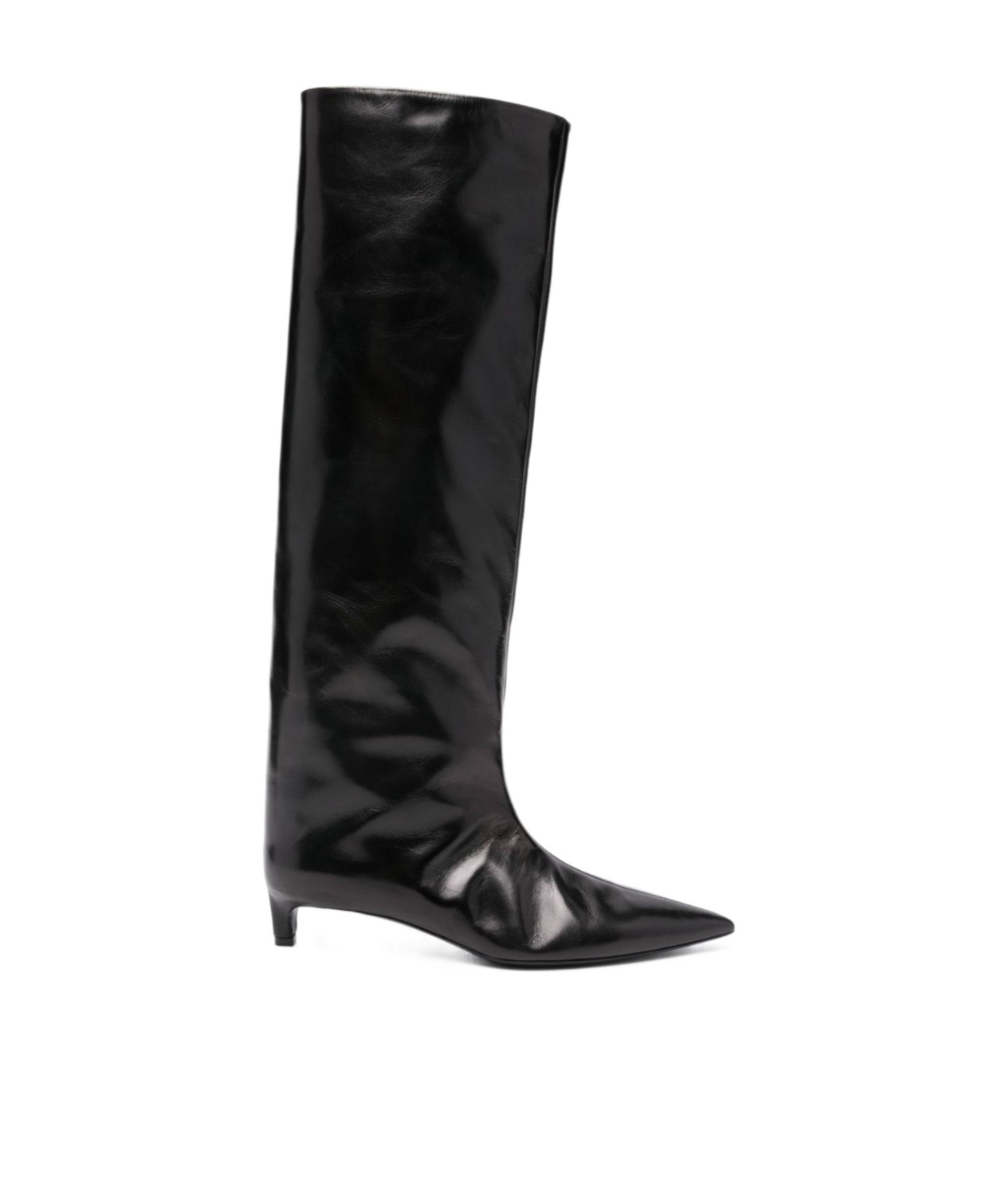 Jil Sander 45mm Knee-high Leather Boots In Black