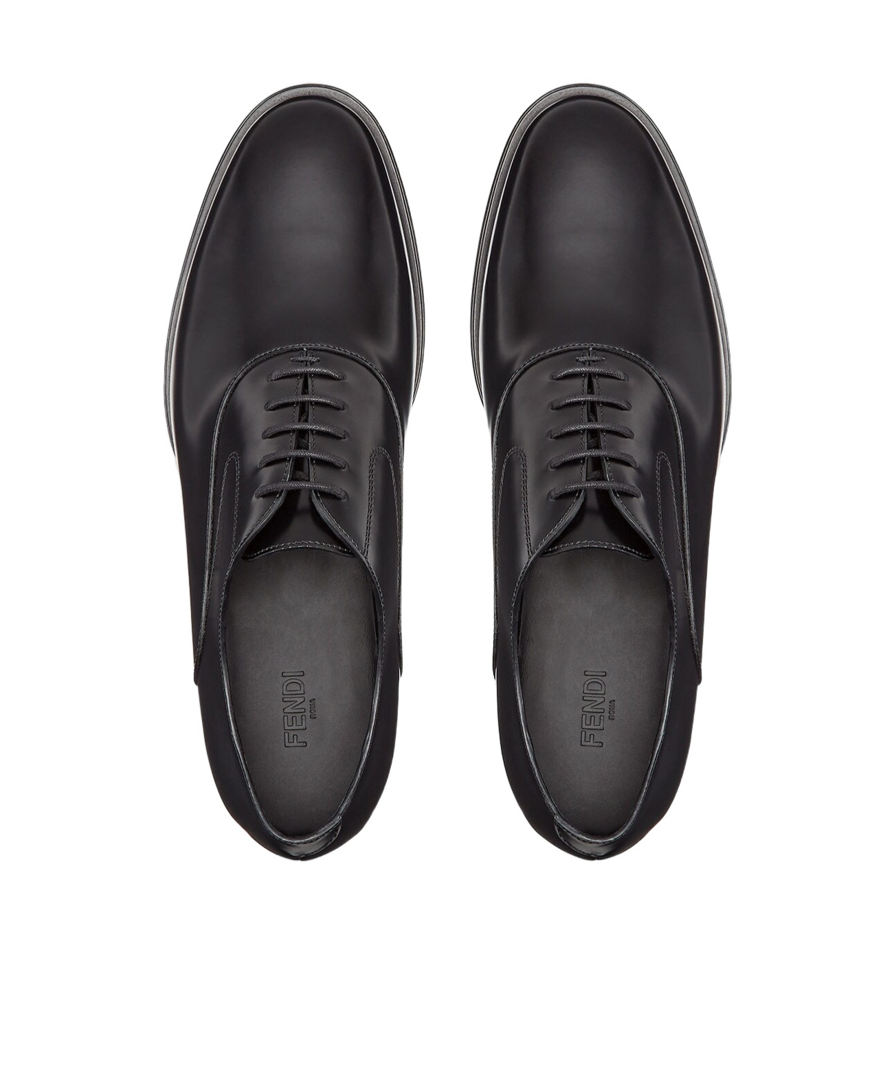 Fendi Calfskin Leather Oxford In Black