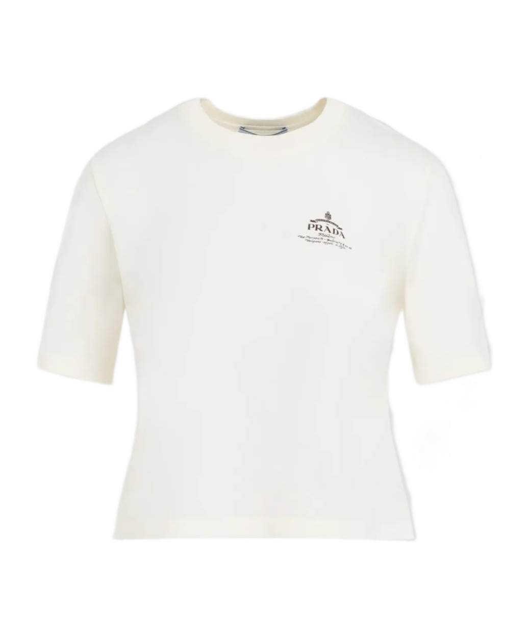Prada Women Crop Logo Print T-shirt In White