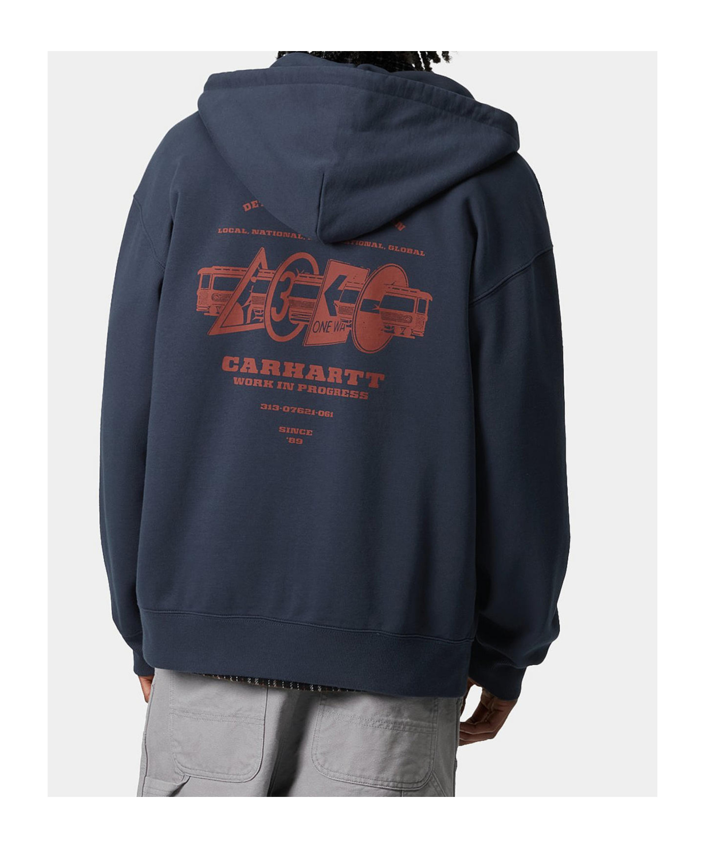Carhartt Hooded Sweatshirt With Graphic Print And Pockets In Black