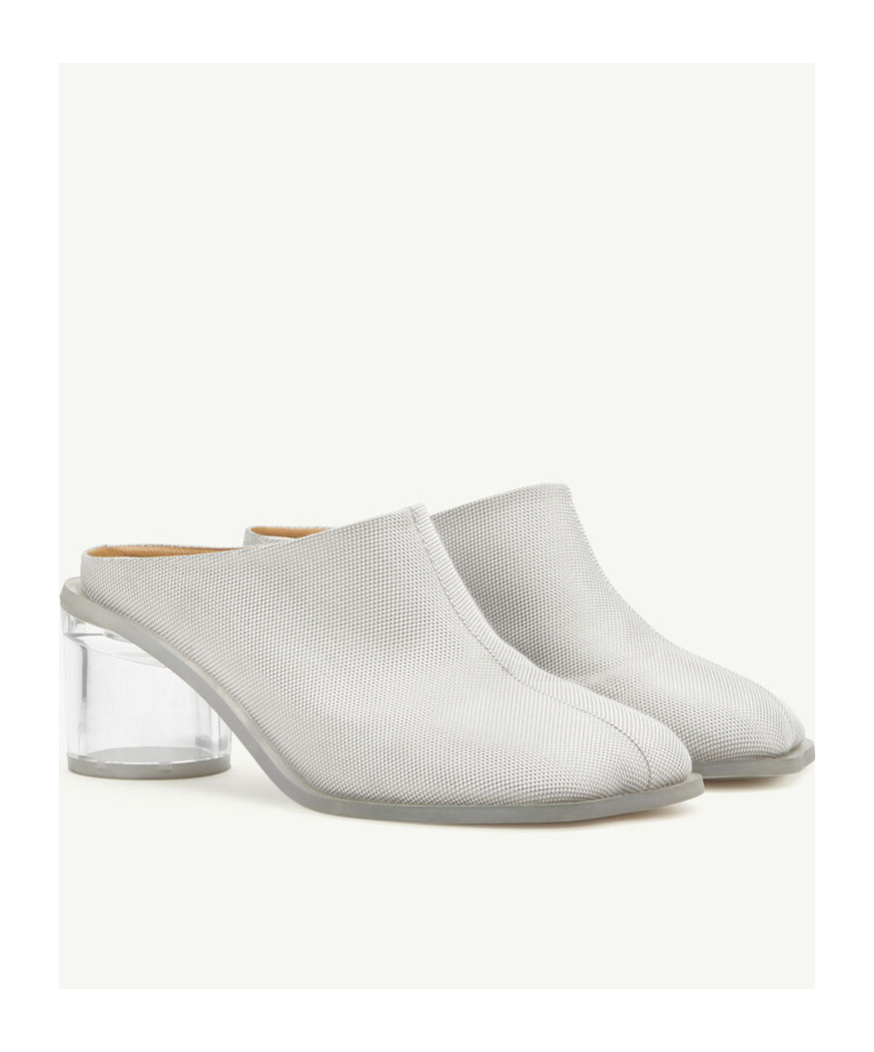Shop Mm6 Maison Margiela Anatomic Transparent Heeled Slip-on Mules In White