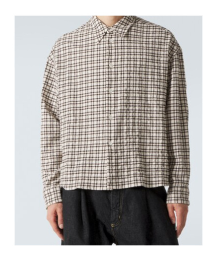 Studio Nicholson Checked-pattern Button-fastening Shirt In Brown