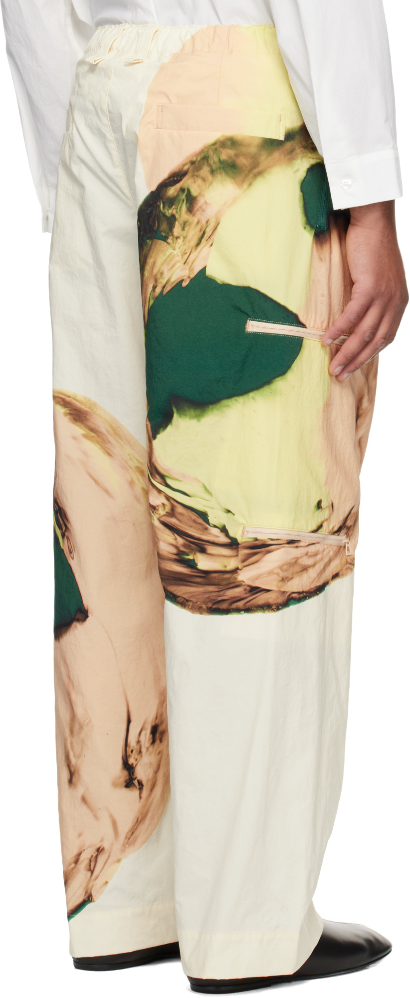 Issey Miyake Pleated Nylon Taffeta Trousers In White