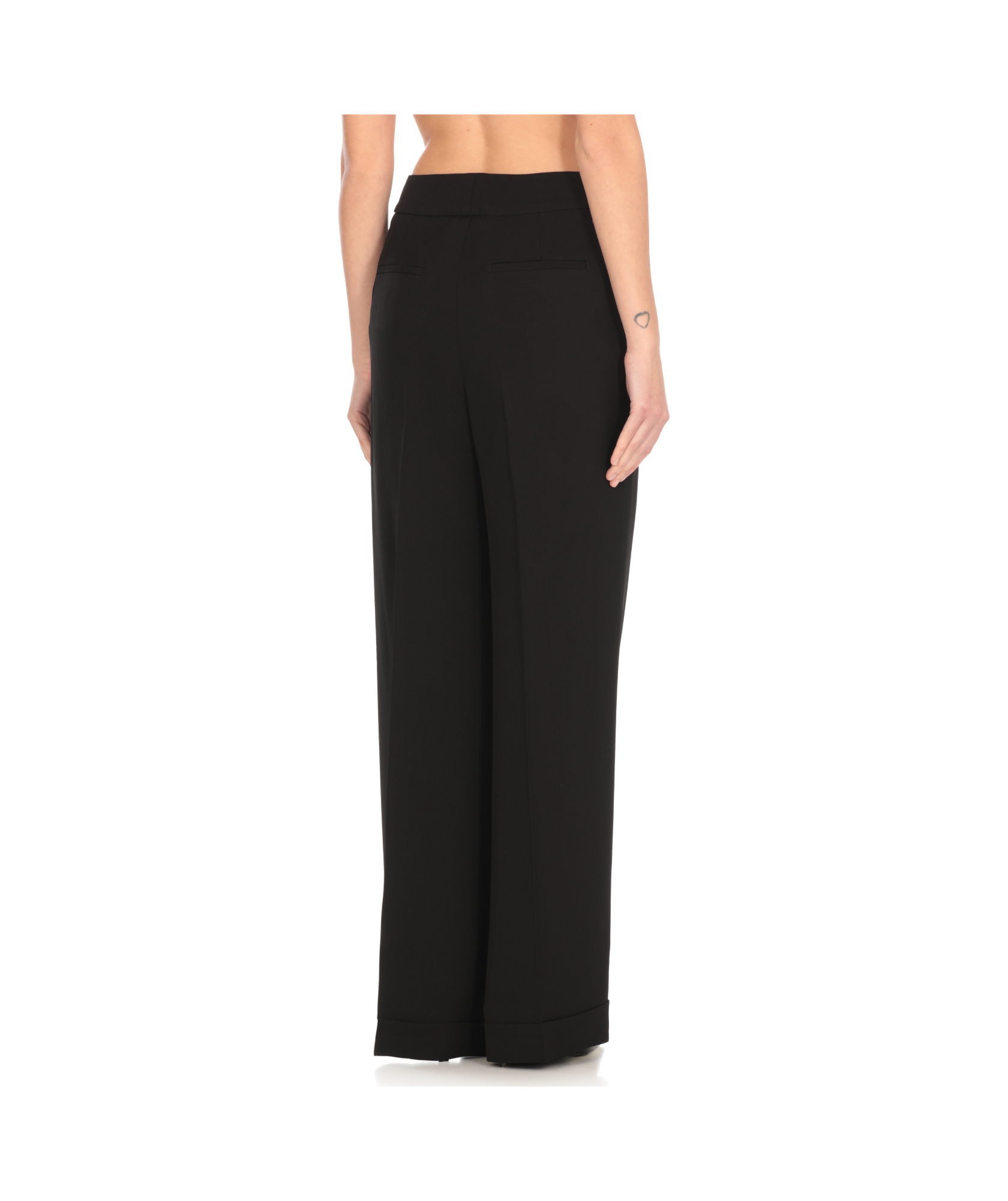 Peserico Palazzo Trousers With Wide Leg And Pleats In Black