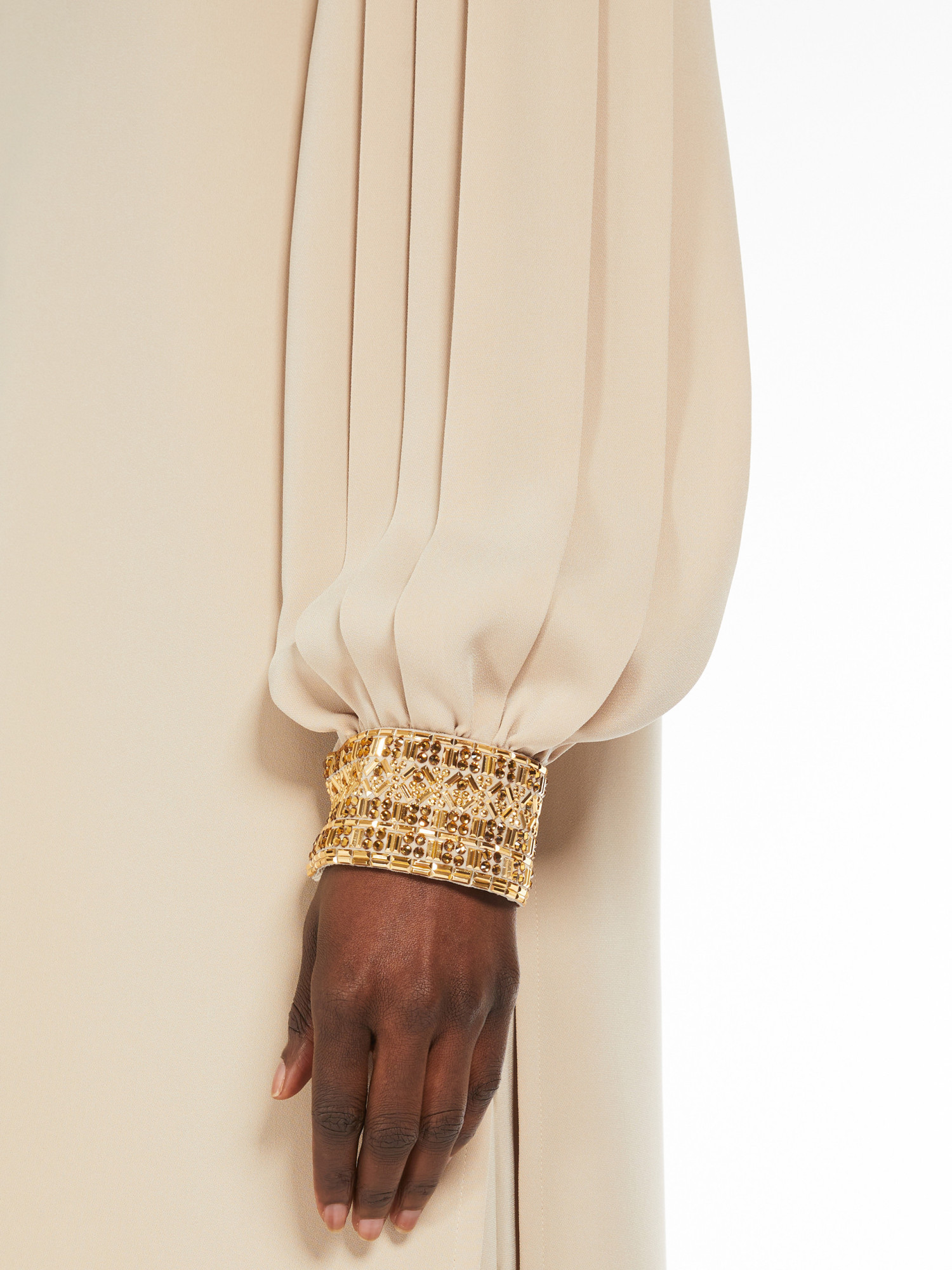 Max Mara Cady Embellished Blouse In Nude