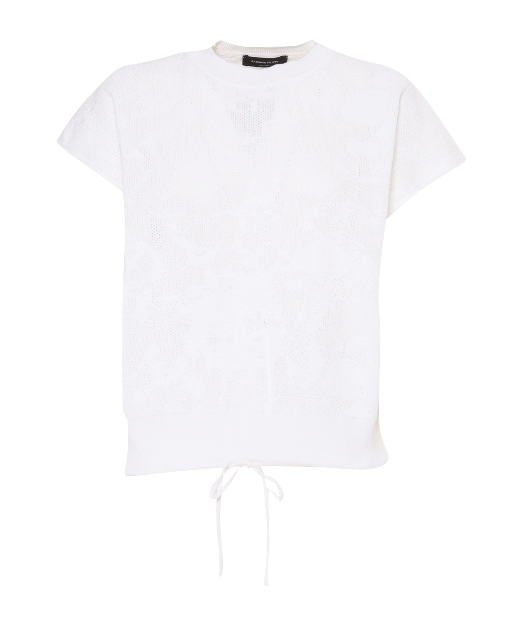 Fabiana Filippi Open-knit Drawstring Hem Top