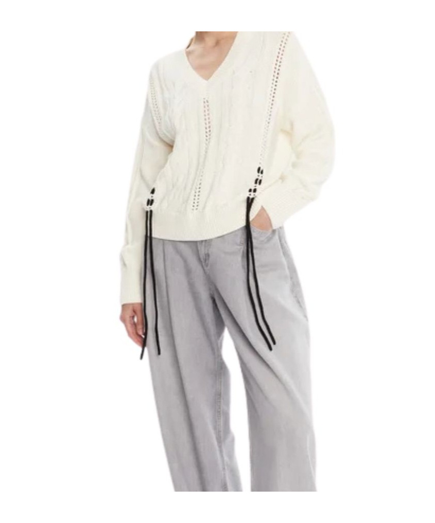 Hugo Boss Cable-knit Sweater In White