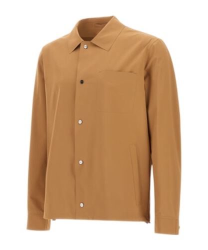 Herno Lightweight Double Bi-stretch Brown Jacket With Classic Collar In Brown