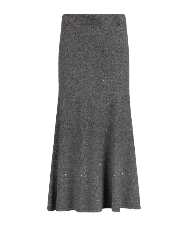 Liu •jo Sequined Knit Midi Skirt In Gray
