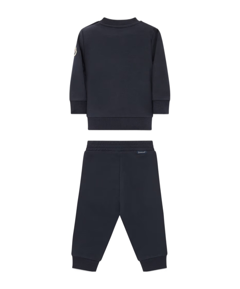 Moncler Long-sleeved Sportswear Set In Blue