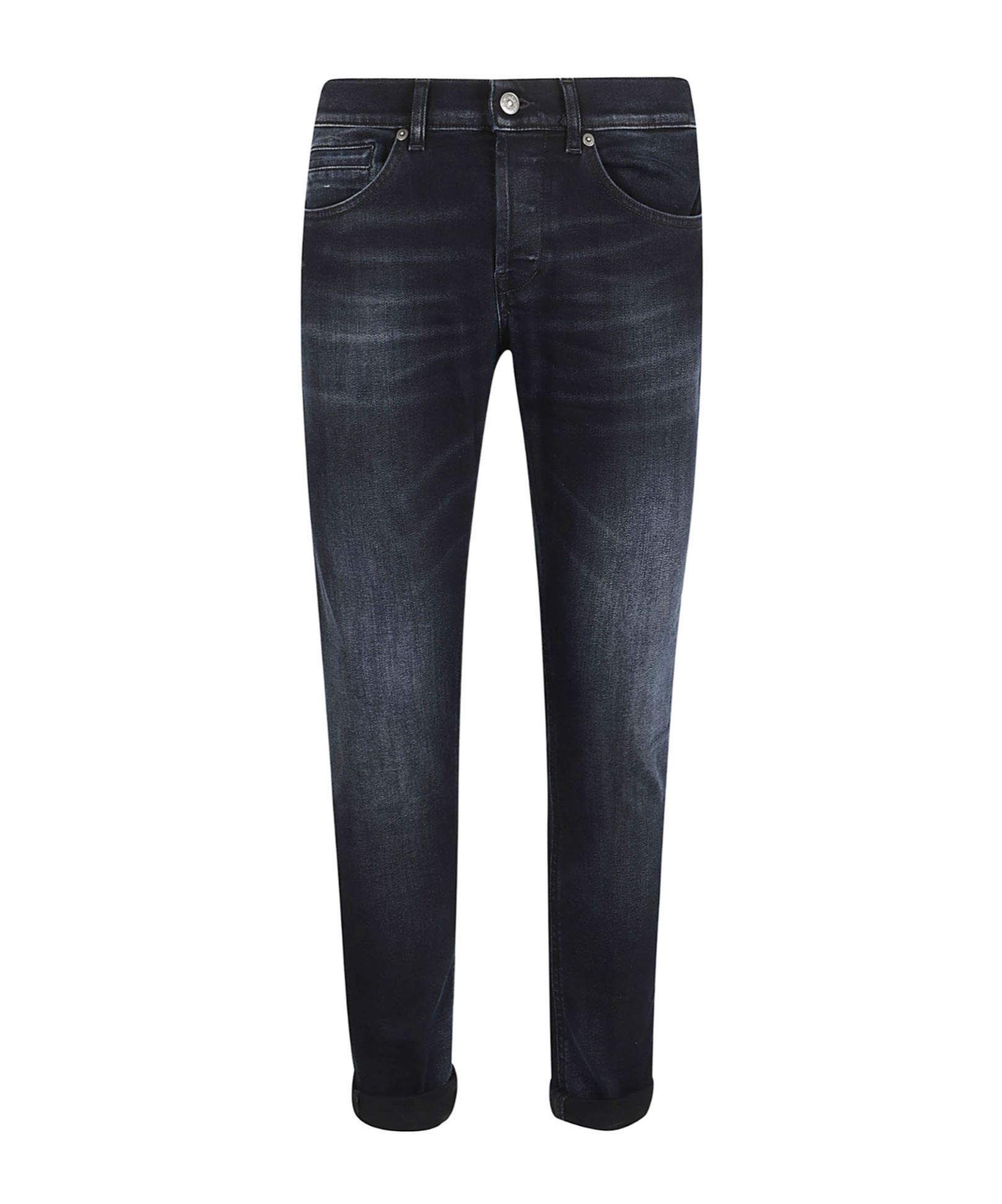 Dondup Slim Fit Trousers Rolled Cuffs In Animal Print
