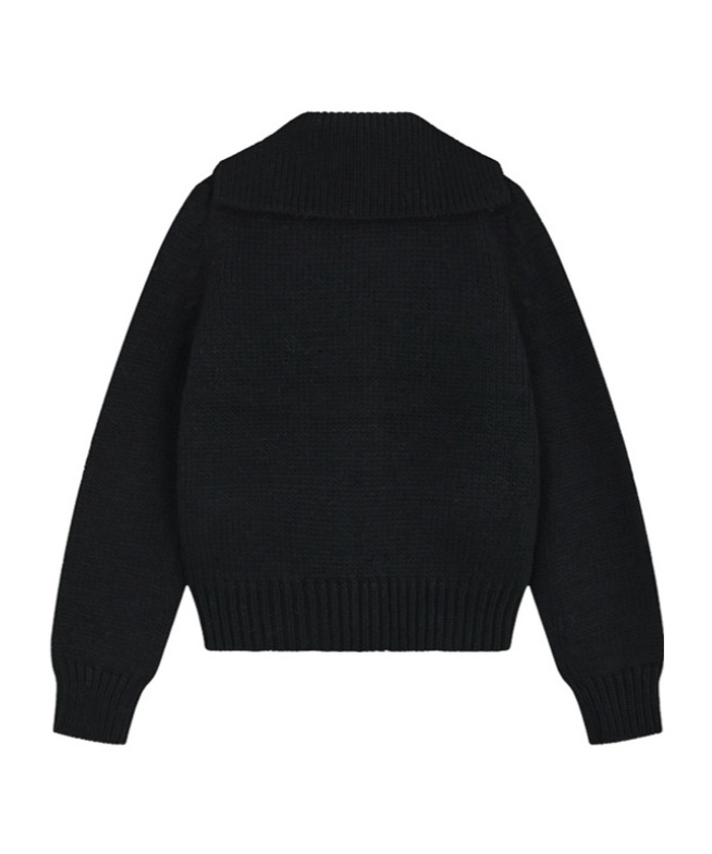 We11 Done Button Long-sleeved Sweater In Black