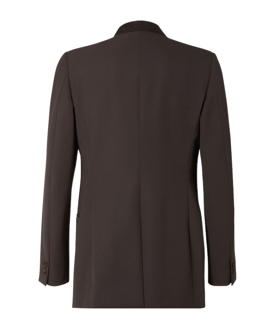 Fendi Tailored Wool Blazer Notch Lapel In Brown