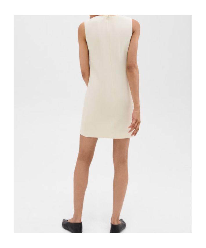 Shop Theory Crewneck Sleeveless Shift Dress In White