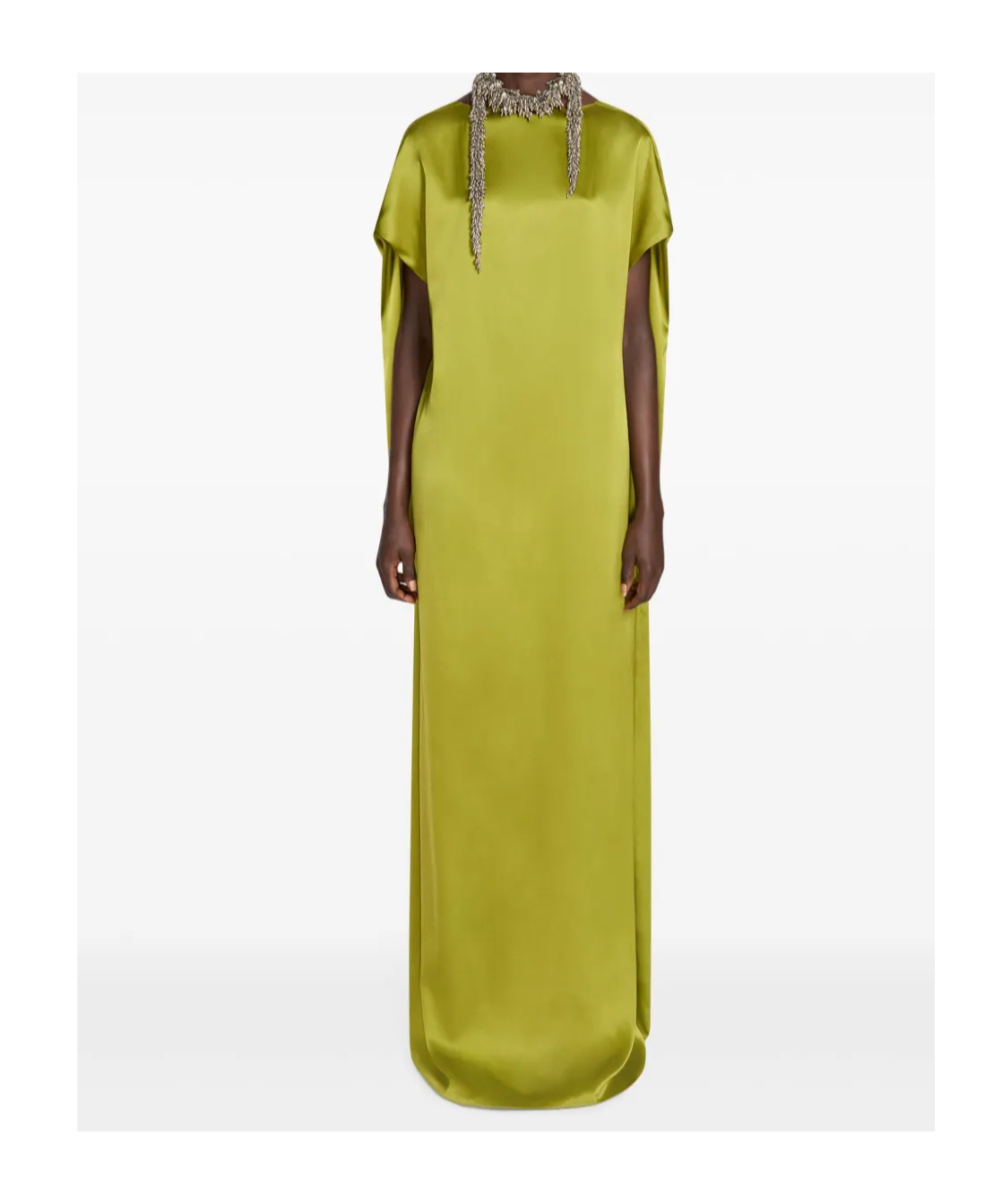 Dries Van Noten Daffie Short-sleeve Drawstring Dress In Green