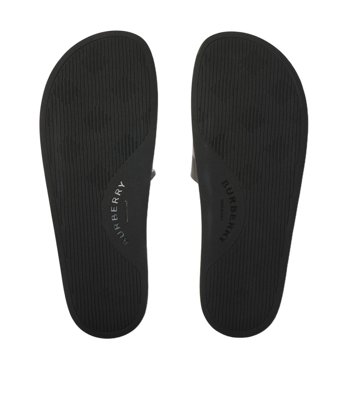 Burberry Check-print Flat Slides In Black