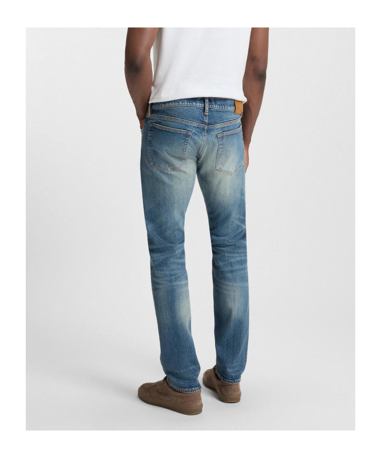 Hugo Boss Mens Medium Blue Beckham X Boss Slim-leg Mid-rise Stretch-denim Jeans In Blue