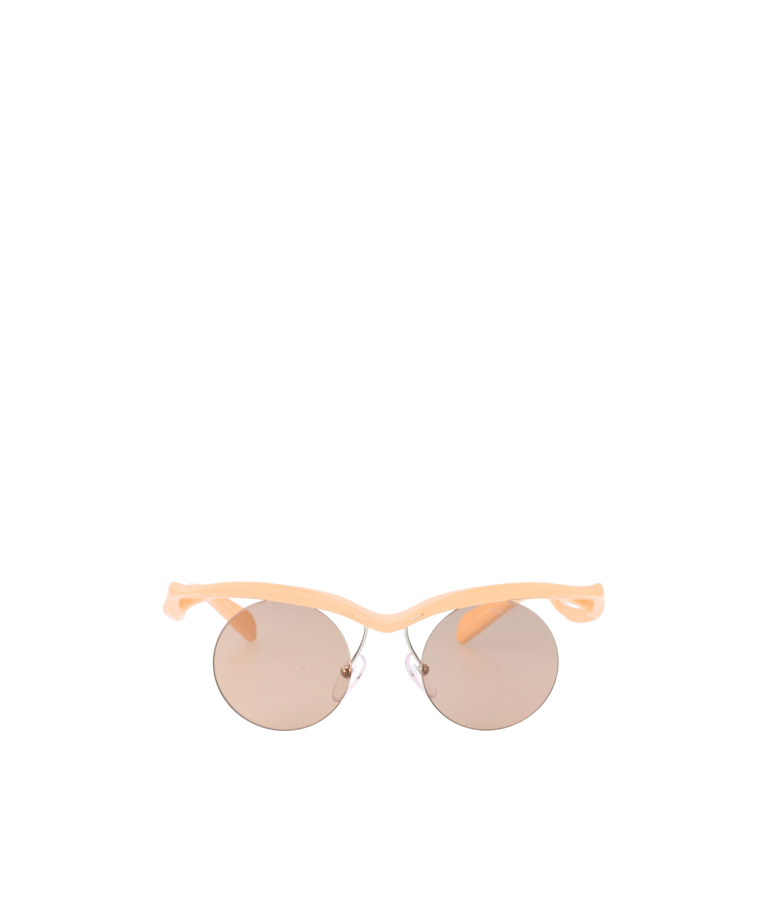 Prada Morph Round-frame Sunglasses In Nude