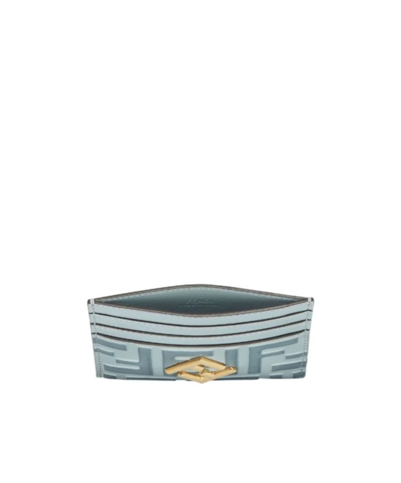 Fendi Ff Diamond Card Holder In Green