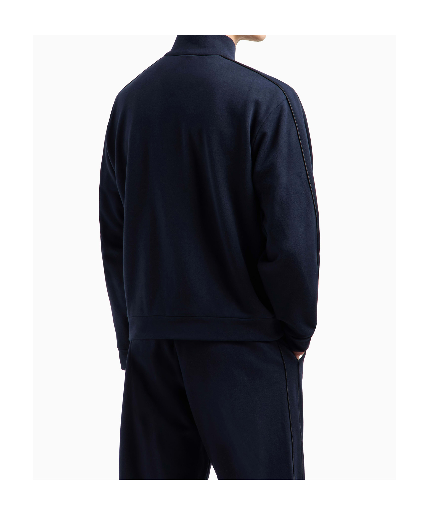 Giorgio Armani Long-sleeved Zipper Sweatshirt In Black