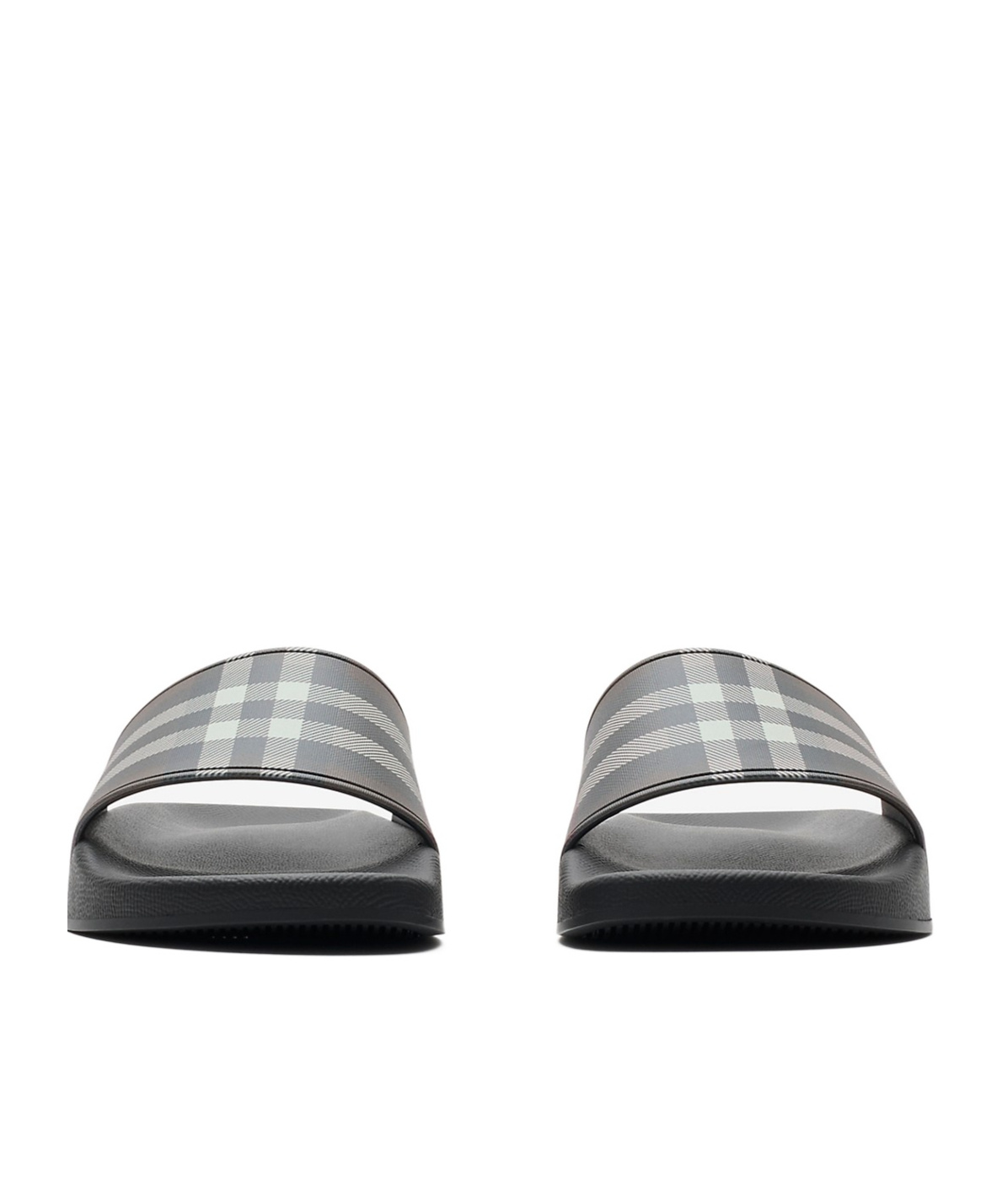 Burberry Check-print Flat Slides In Brown